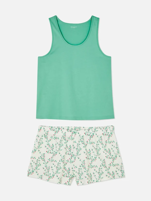 Primark Jersey Tank And Shorts Pajamas White Outlet
