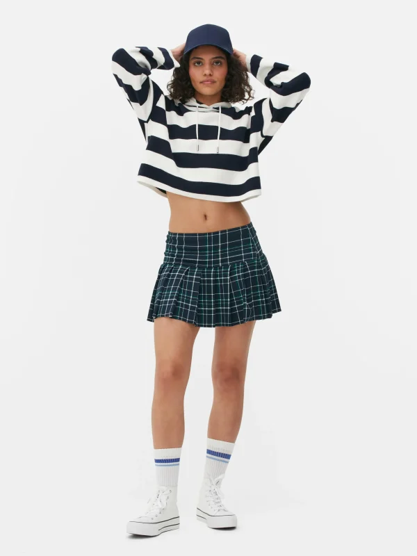 Primark Knitted Stripe Hoodie Navy Flash Sale