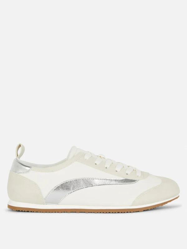 Primark Lace-Up Low Tops Silver Cheap
