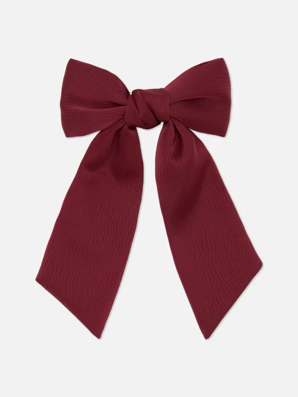 Primark Large Hair Bow Burgundy Best