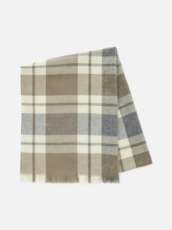 Primark Long Patterned Scarf Natural Outlet