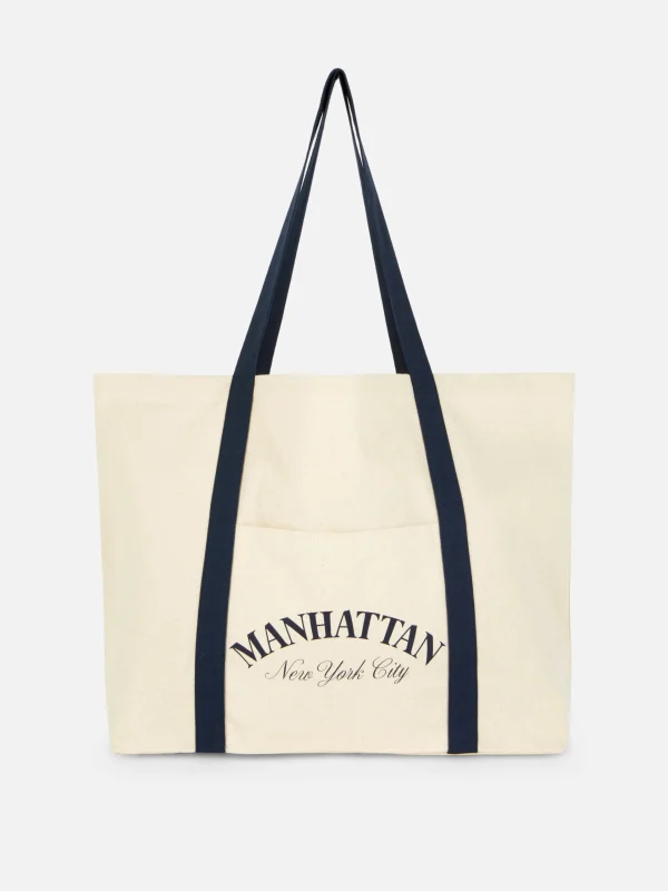 Primark Manhattan Oversized Canvas Tote Ivory Online