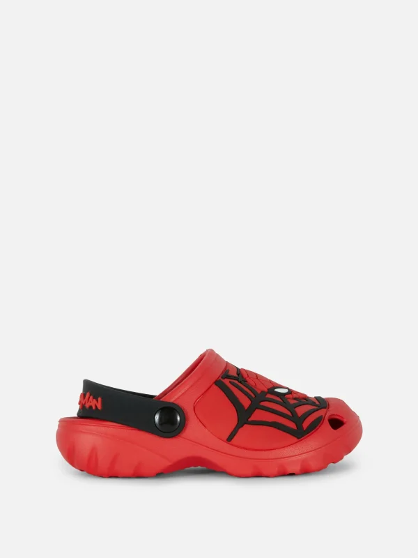 Primark Marvel Spider-Man Backstrap Clogs Red Discount