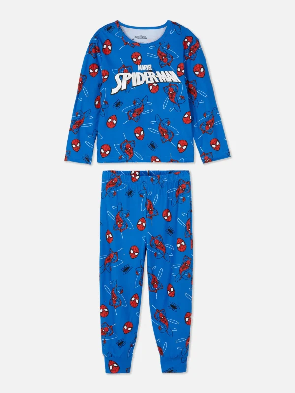 Primark Marvel Spider-Man Long Pajama Set Blue Best Sale