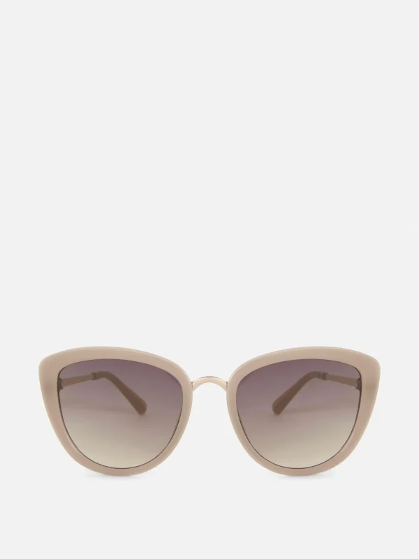 Primark Metal Trim Cat Eye Sunglasses Taupe Hot