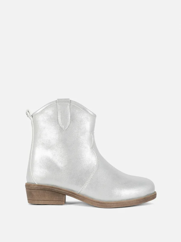 Primark Metallic Cowboy Boots Silver Outlet
