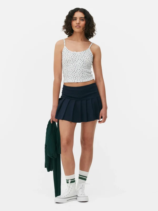Primark Mini Floral Ribbed Cami Multi Sale