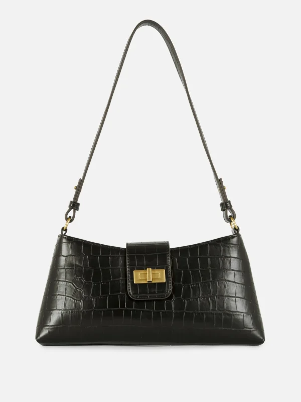 Primark Mock Croc Shoulder Bag Black Online
