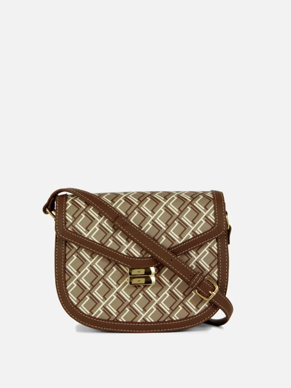 Primark Monogram Graphic Saddle Bag Chocolate Shop
