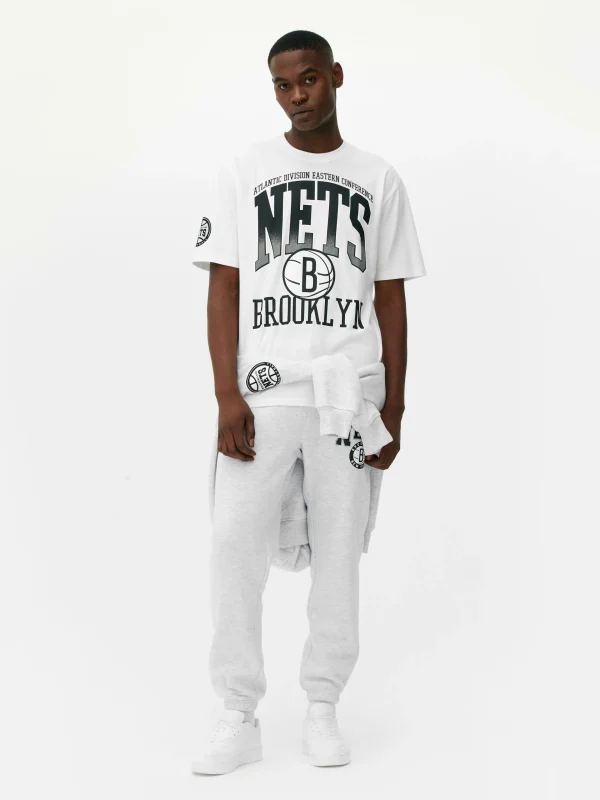 Primark NBA Brooklyn Nets Graphic T-Shirt Ivory Shop