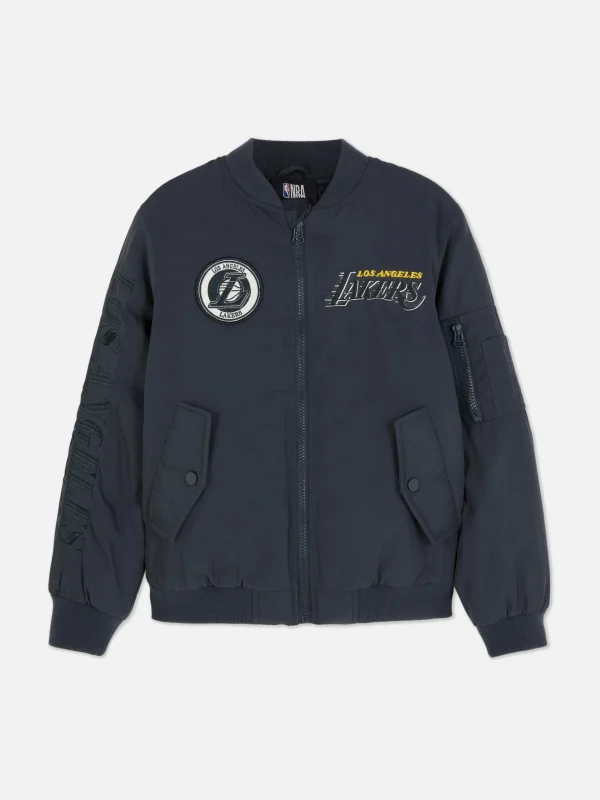 Primark NBA Los Angeles Lakers Bomber Jacket Gray Best Sale