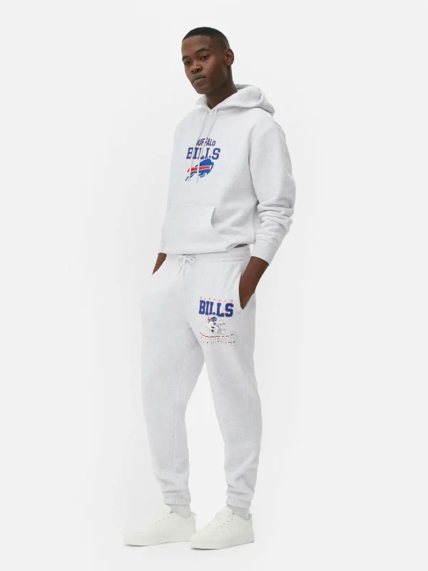 Primark NFL Buffalo Bills Cuffed Joggers Gray Heather New
