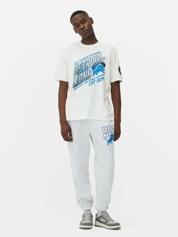Primark NFL Detroit Lions Graphic T-Shirt Ivory Best