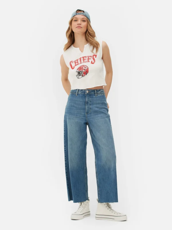 Primark NFL Kansas City Chiefs Cropped Tank White Hot