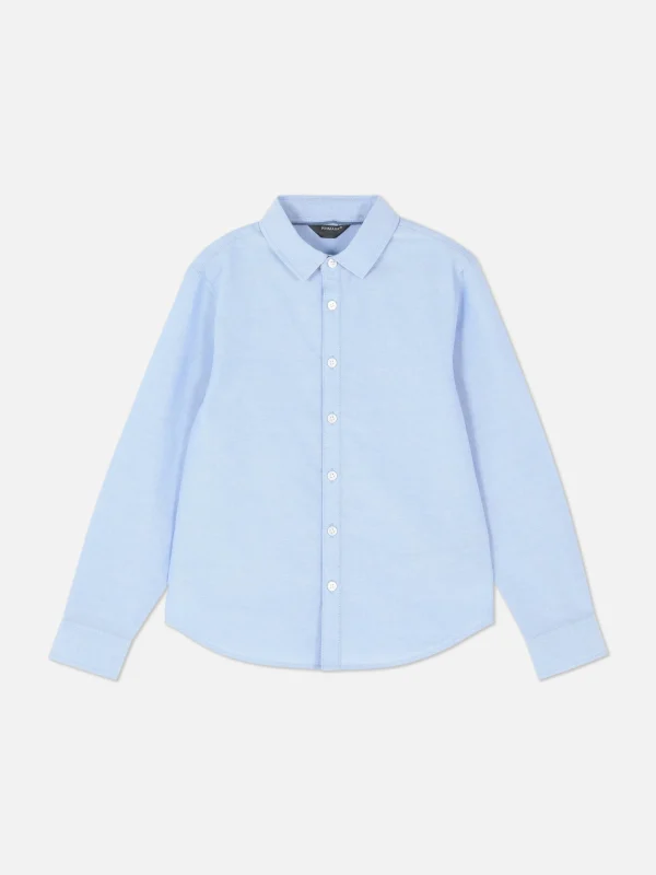 Primark Older Boy Long Sleeve Oxford Shirt Blue Best