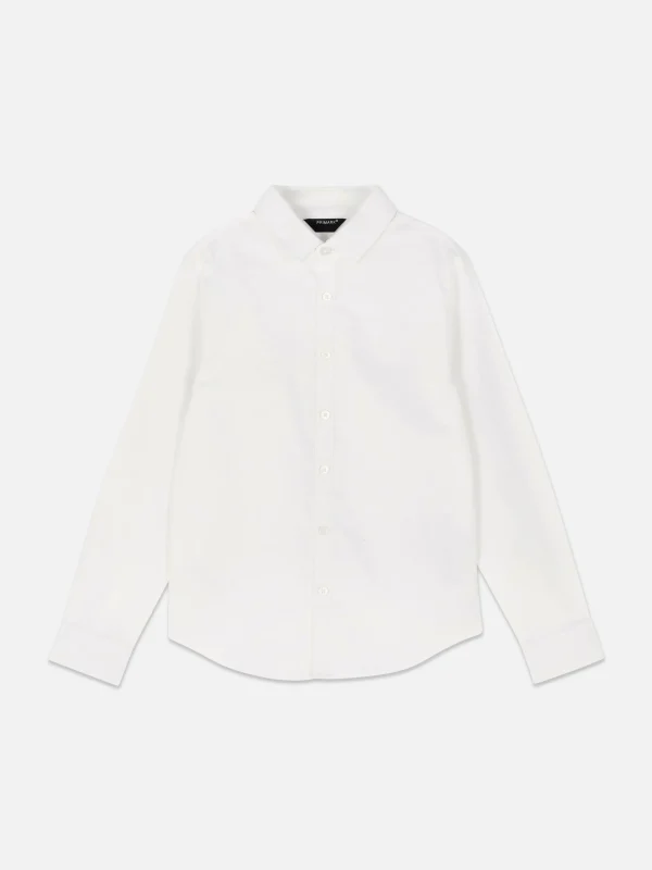 Primark Older Boy Long Sleeve Oxford Shirt White Cheap