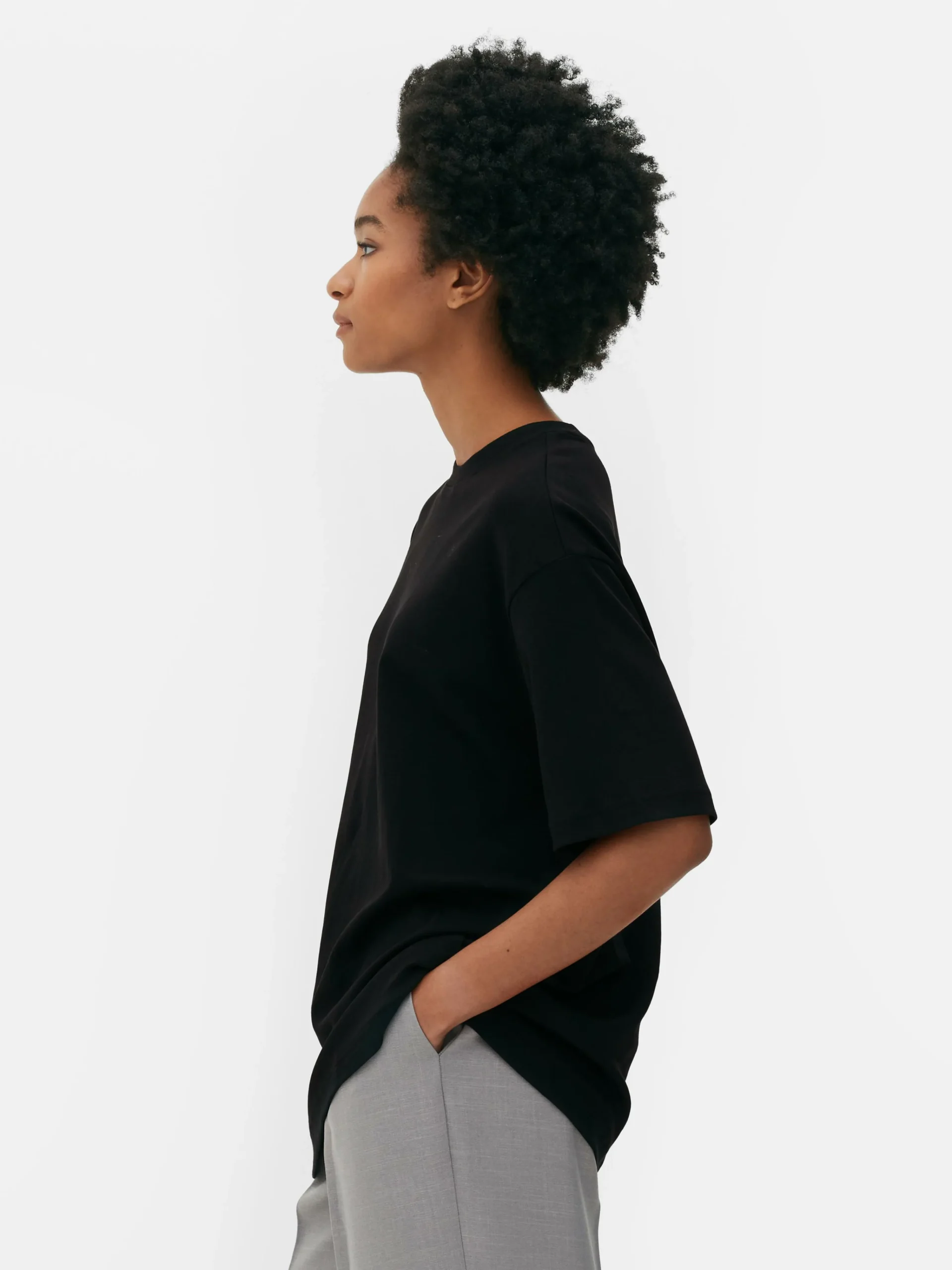 Primark Oversized Essential Jersey T-Shirt Black Store
