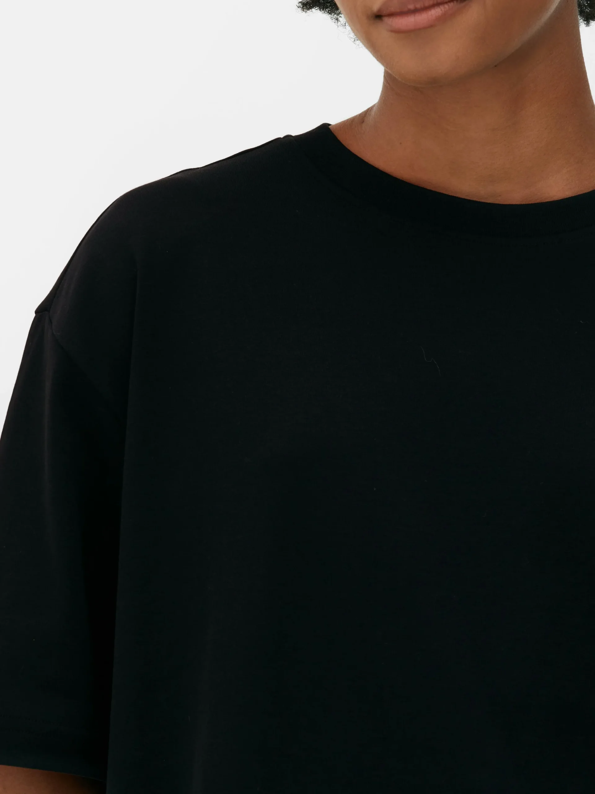 Primark Oversized Essential Jersey T-Shirt Black Store