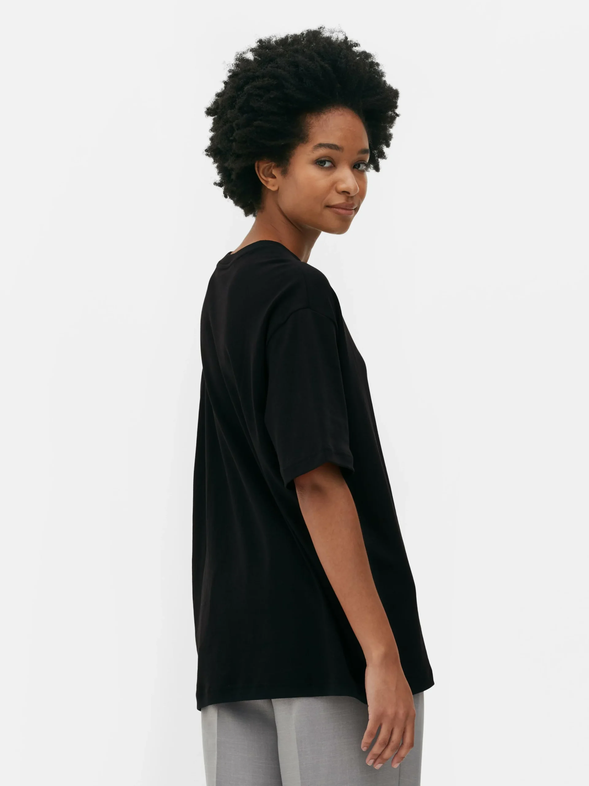 Primark Oversized Essential Jersey T-Shirt Black Store