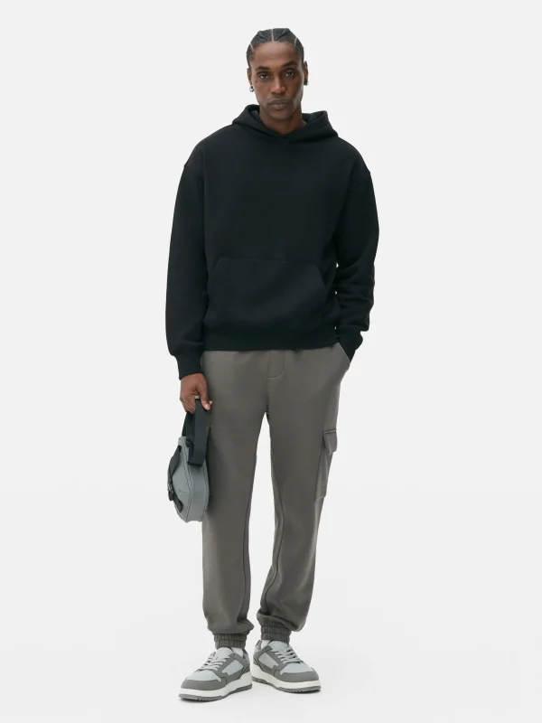 Primark Oversized Jersey Hoodie Black Cheap