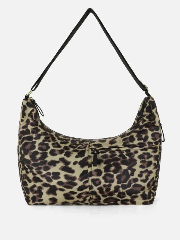 Primark Oversized Leopard Sling Bag Brown Cheap