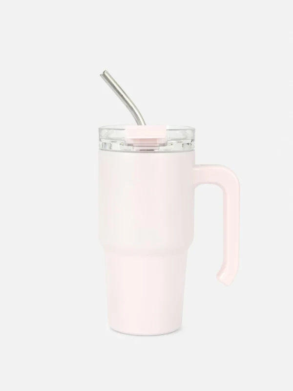 Primark 20oz Stainless Steel Travel Mug Light Pink Fashion