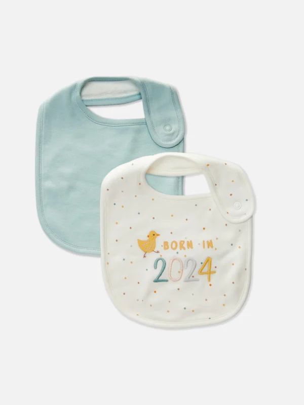 Primark 2-Pack 2024 Fabric Bibs Ivory Online