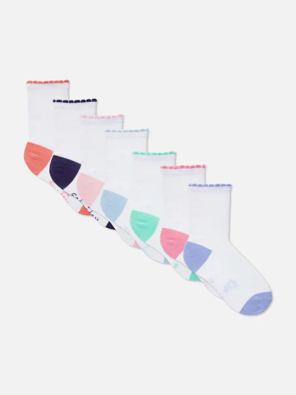 Primark 7-Pack Ankle Socks White Flash Sale