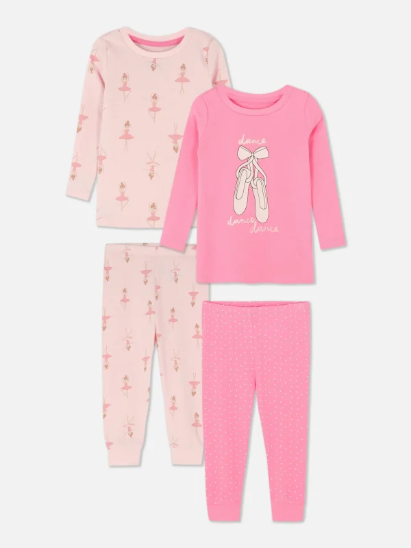 Primark 2-Pack Ballerina Graphic Pajamas Pink Online
