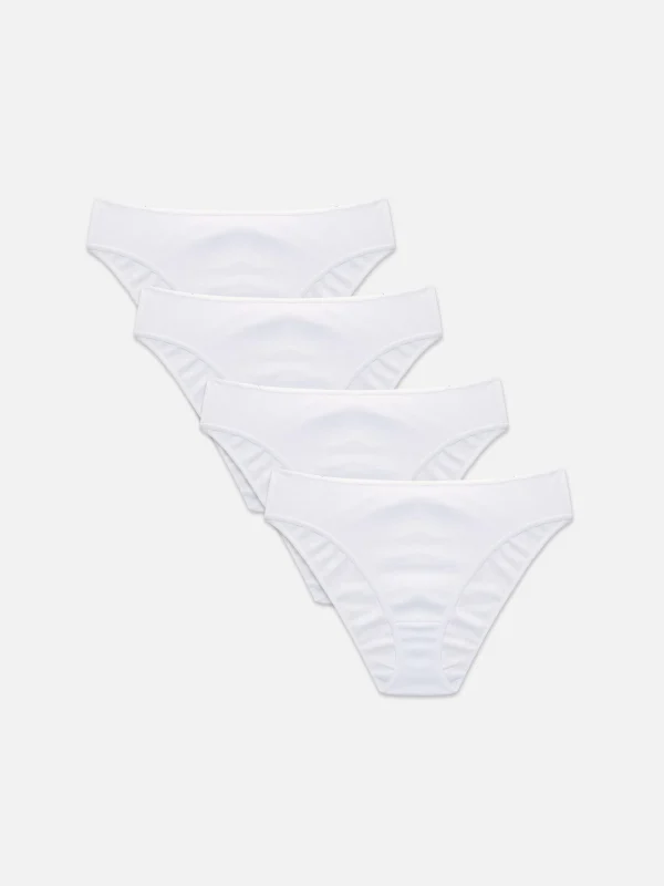 Primark 4-Pack Bikini Briefs White Discount