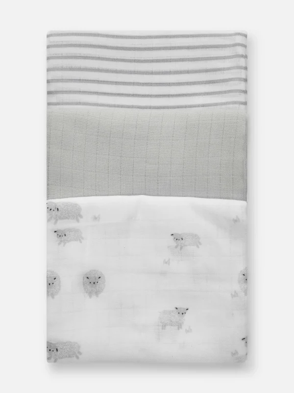 Primark 3-Pack Burp Cloths Gray Cheap