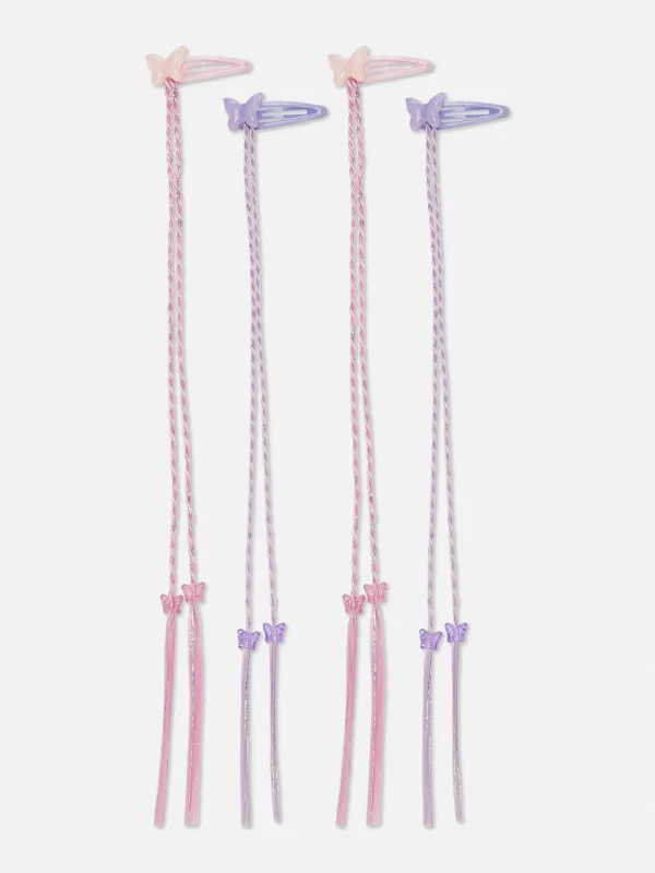 Primark 4-Pack Butterfly Braid Snap Hair Clips Multi Shop