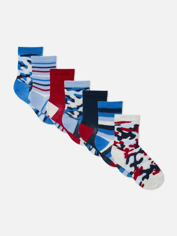 Primark 7-Pack Camouflage Ankle Socks Multi Best Sale