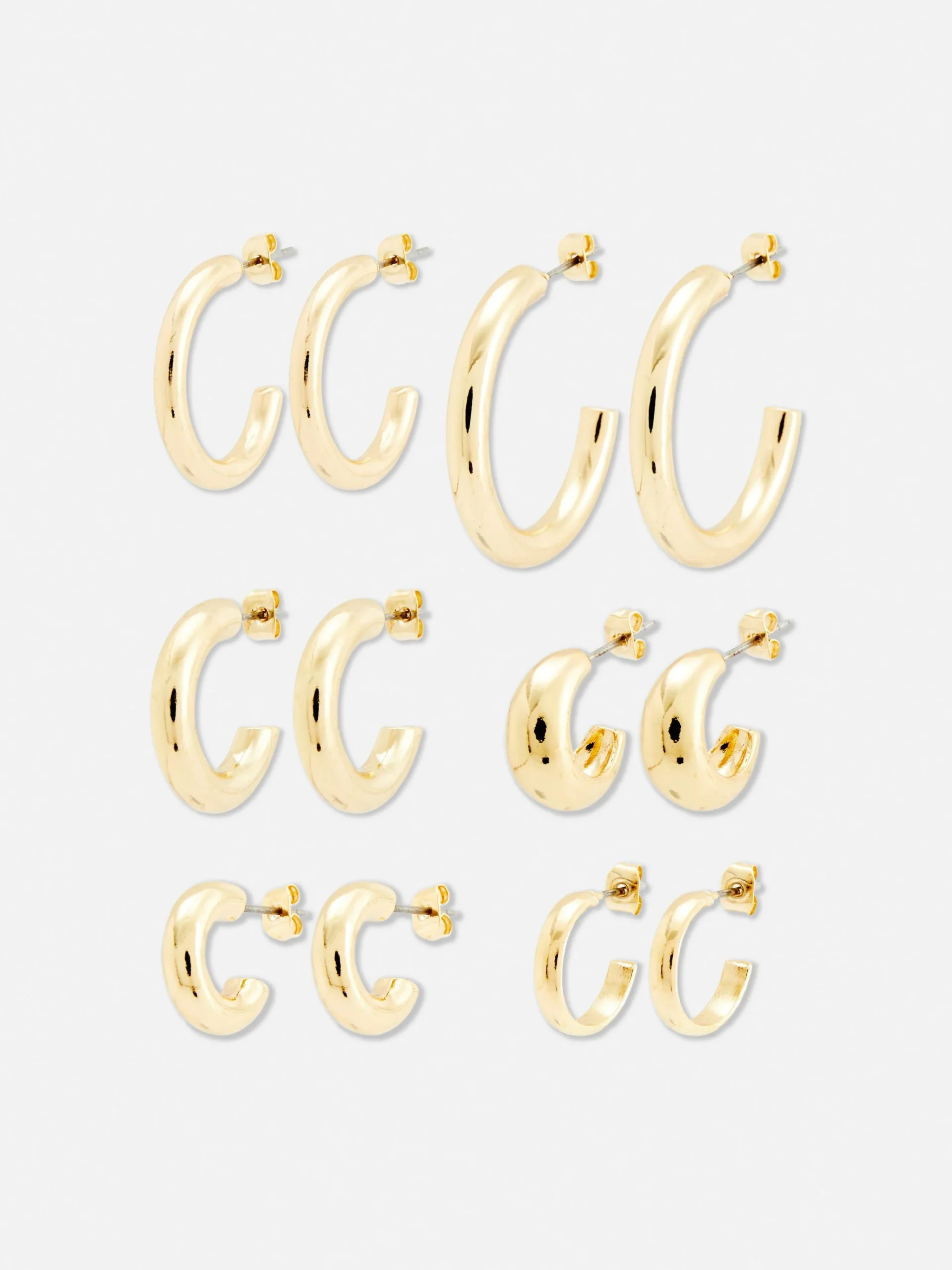 Primark 6-Pack Chunky Hoop Earrings Yellow Sale