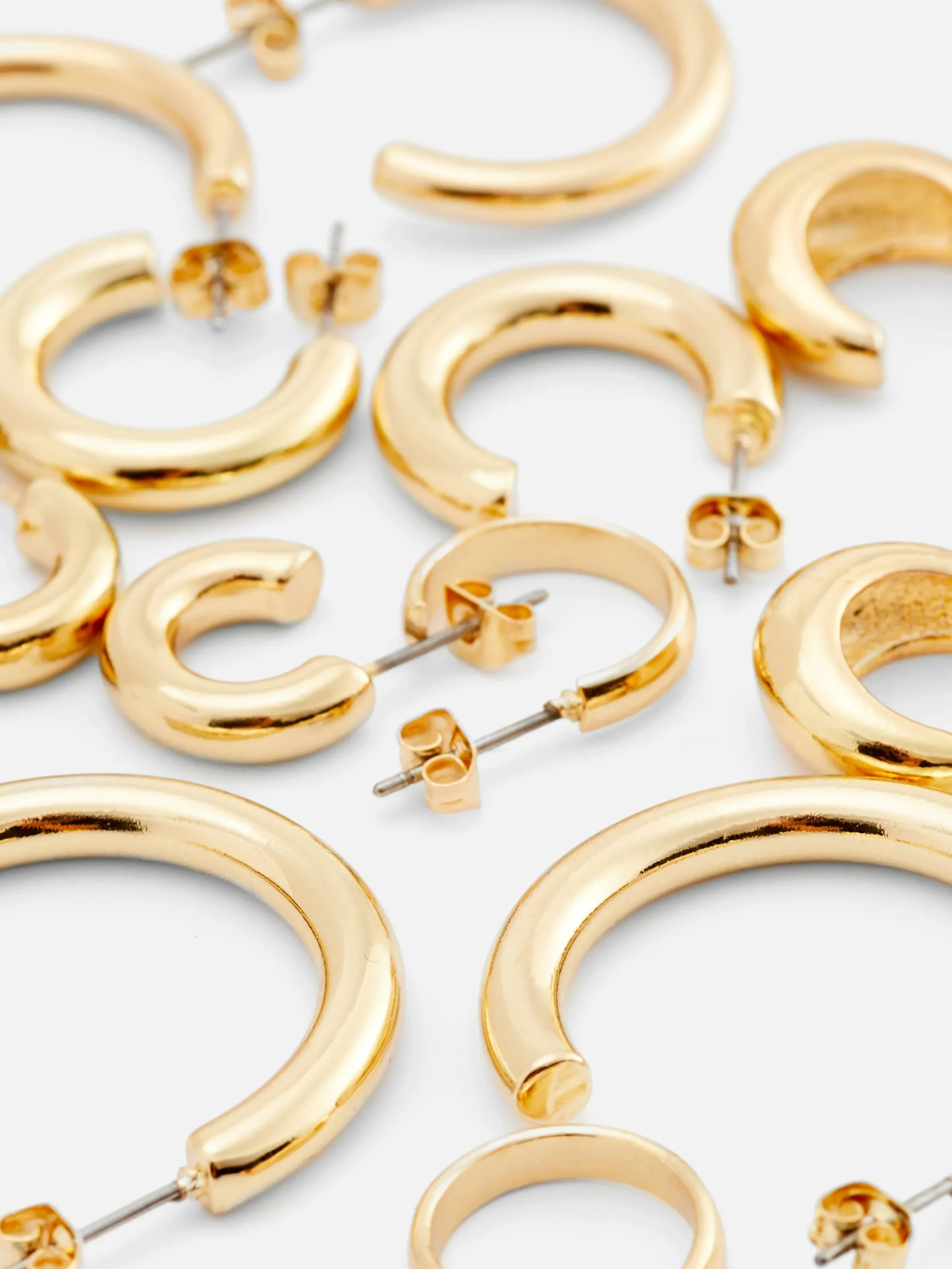 Primark 6-Pack Chunky Hoop Earrings Yellow Sale