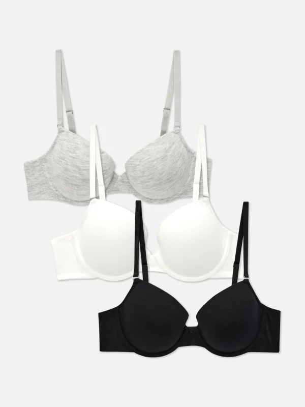 Primark 3-Pack Classic T-Shirt Bras Black Cheap