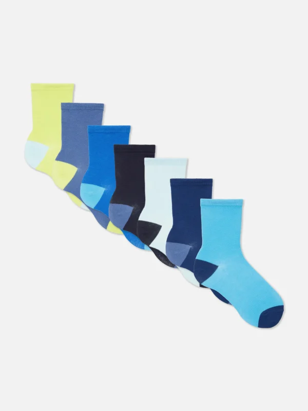Primark 7-Pack Color Block Ankle Socks Blue Best