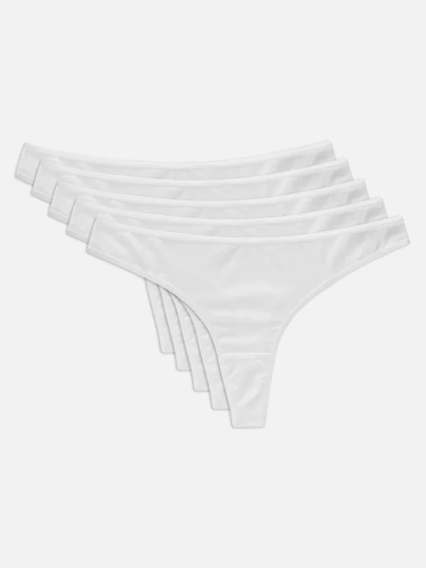 Primark 5-Pack Cotton Thongs White Store
