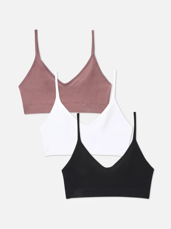 Primark 3-Pack Cropped Cami Seamless Bralettes Black Shop