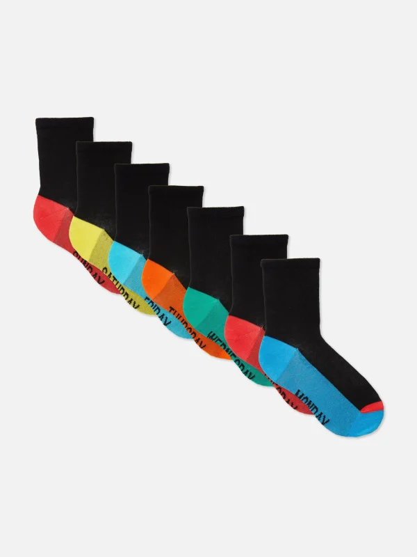 Primark 7-Pack Days Of The Week Ankle Socks Black Discount