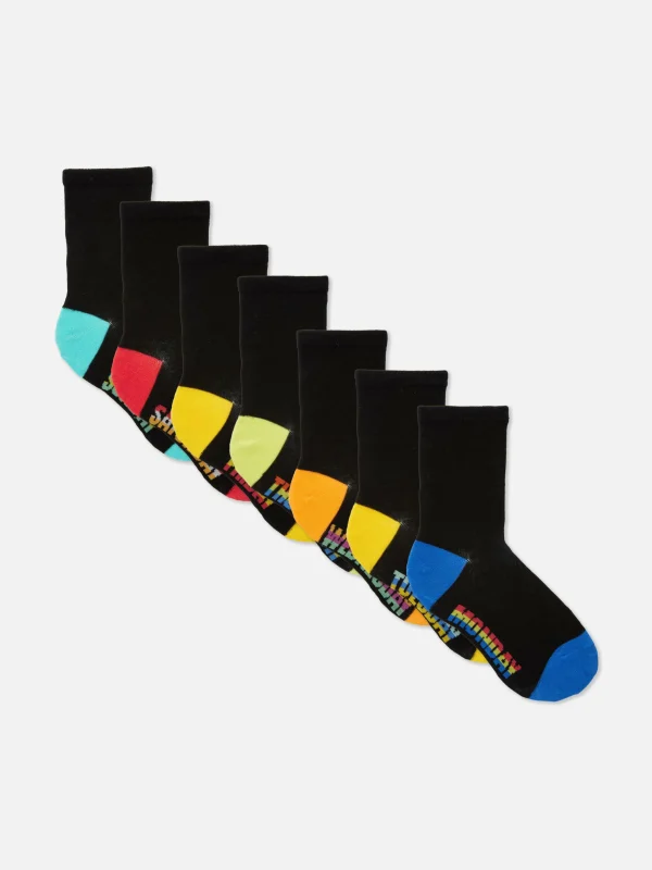 Primark 7-Pack Days Of The Week Ankle Socks Black Outlet