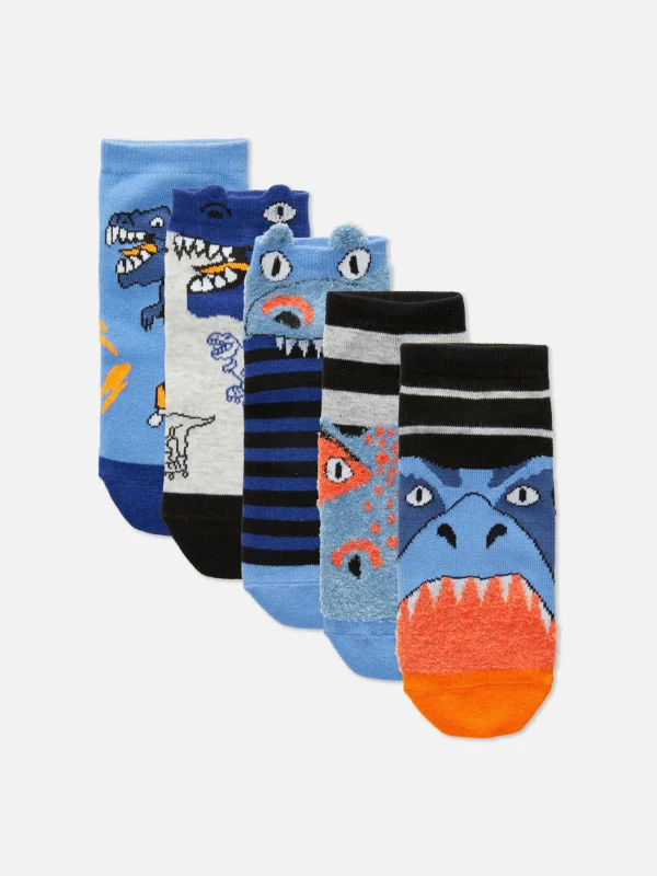 Primark 5-Pack Dinosaur Ankle Socks Blue Best