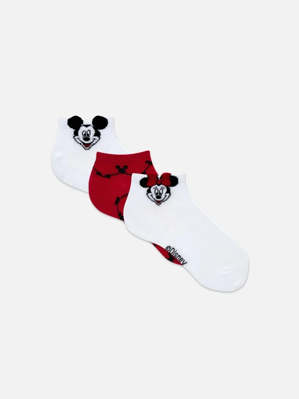 Primark 3-Pack Disney’s Mickey And Minnie Mouse Socks White Best Sale