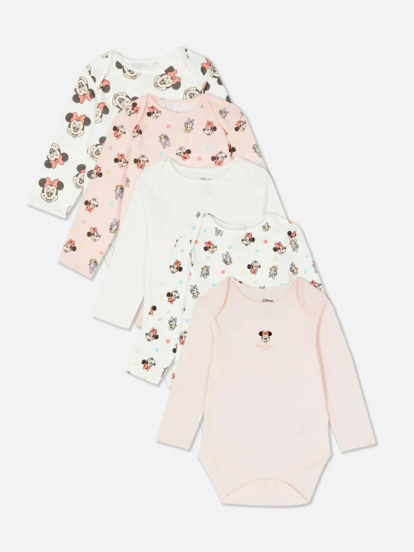 Primark 5-Pack Disney’s Minnie Mouse/Daisy Duck Bodysuits Pink Hot