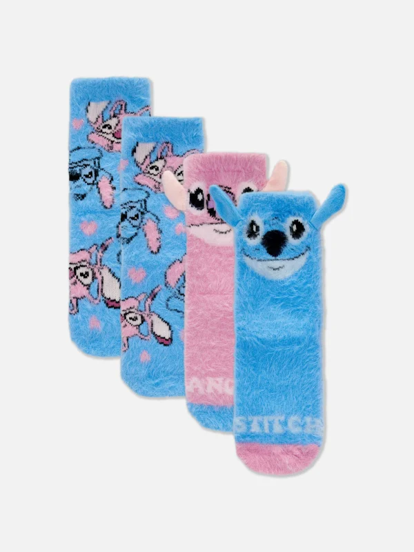 Primark 2-Pack Disney’s Stitch And Angel Cozy Socks Blue Flash Sale