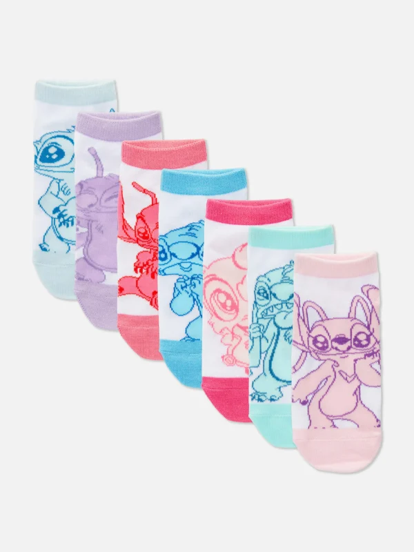 Primark 7-Pack Disney’s Stitch And Angel Sneaker Socks Multi Discount