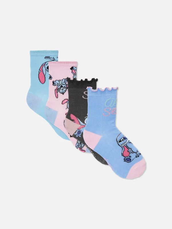 Primark 4-Pack Disney’s Stitch Ankle Socks Blue Cheap