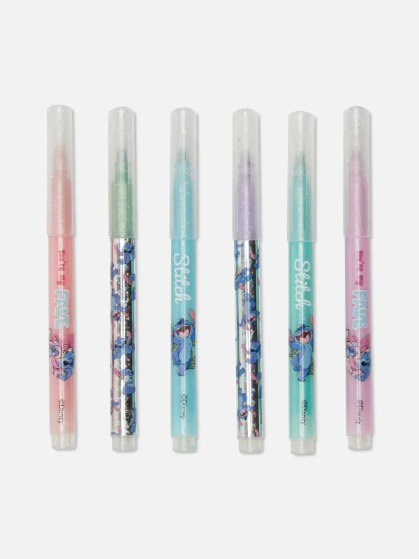 Primark 6-Pack Disney’s Stitch Glitter Marker Pens Pink New