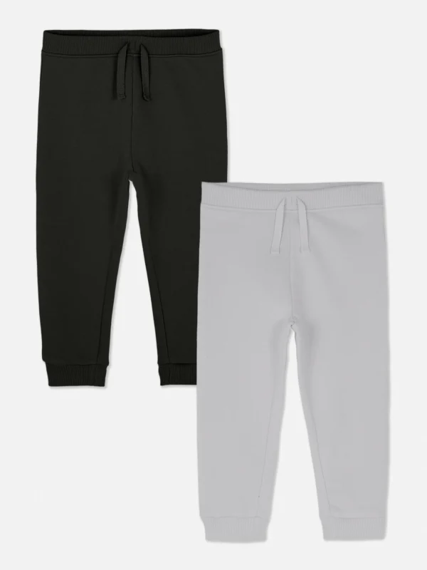 Primark 2-Pack Drawstring Cuffed Joggers Black Clearance