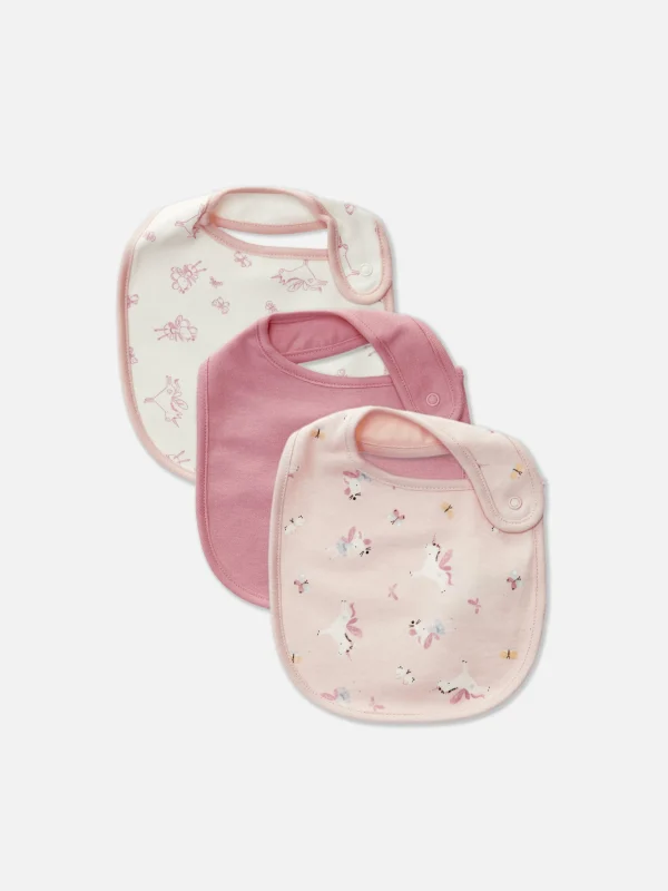 Primark 3-Pack Dribble Proof Bibs Pink Outlet
